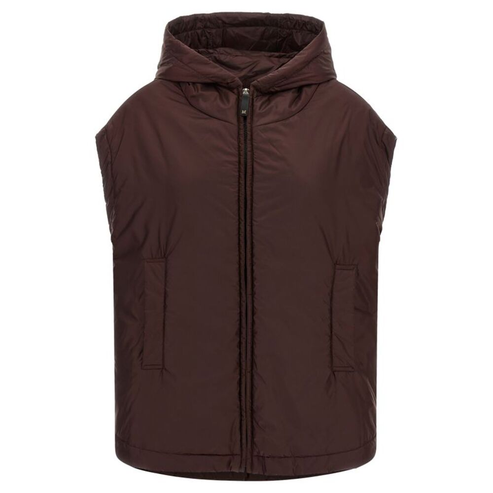 Max Mara Bordeaux Polyester Sleeveless Women's Jacket